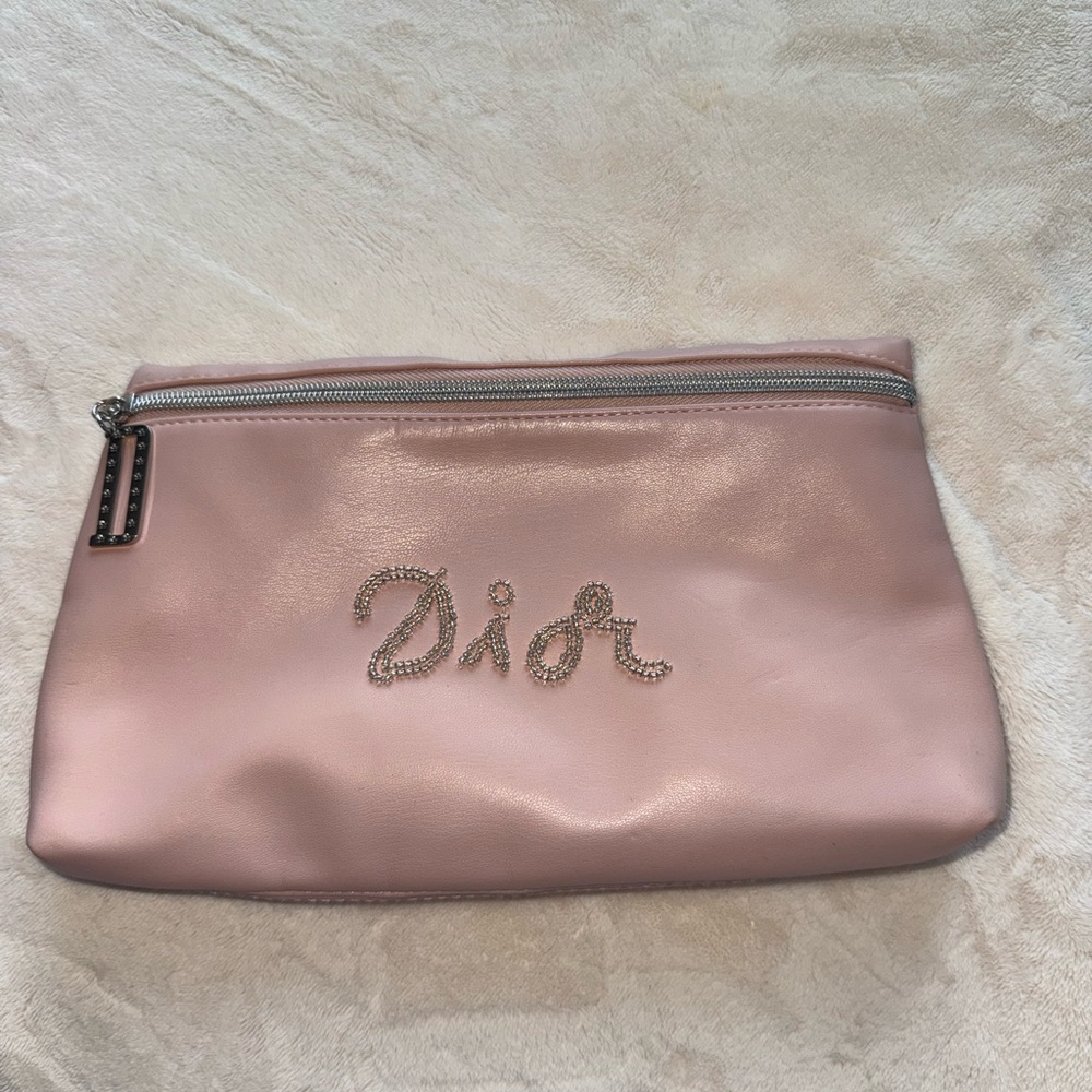 Dior Light Pink Crystal-Embellished Cosmetic Pouch - Used